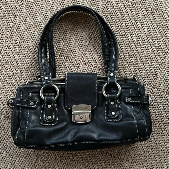 PERLINA Vintage Leather Shoulder Bag - Picture 1 of 9